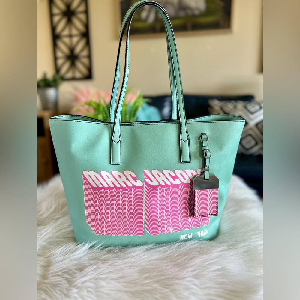 Marc Jacobs Large Tote In Aqua